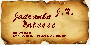 Jadranko Malešić vizit kartica